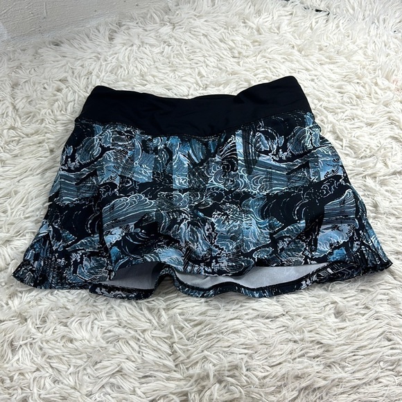 Lululemon Play Off The Pleats Skirt *13" Eternal Wave Starlight Black / Black - Picture 1 of 7